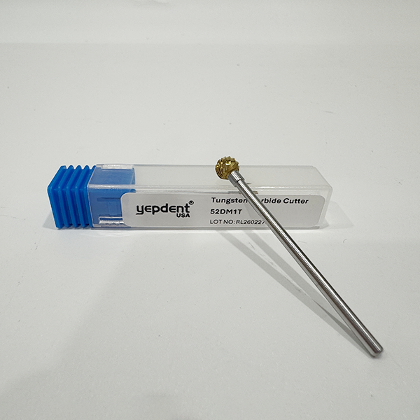 Laboratory Carbide Bur HP, 52D,Medium Cut,Gold 1pc/pack